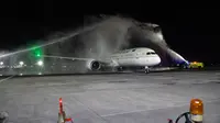 Penerbangan perdana Saudia Arabia rute Jeddah-Denpasar via Singapura mulai beroperasi 31 Maret 2025. (dok. Ist)
