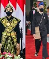 Presiden Jokowi giat mempromosikan kebudayaan daerah untuk menumbuhkan rasa cinta terhadap Tanah Air. Salah satu caranya dengan memakai baju tradisional. Berikut deretan potret penampilannya. (Instagram/Jokowi).