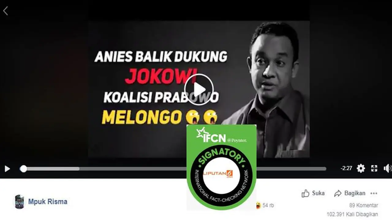 [Cek Fakta] Gambar Tangkapan Layar Video Anies Baswedan