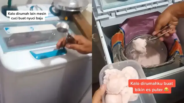 Mesin cuci jadi mesin es tung-tung
