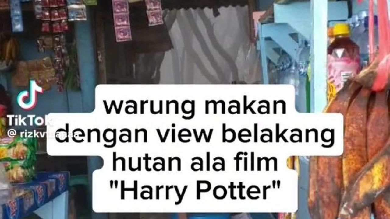 "Warung makan dengan view belakang hutan ala film Harry Potter," tulis pemilik akun TikTok di awal video.