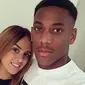 Anthony Martial dan istrinya, Samantha (Footballfacts/Liputan6.com)