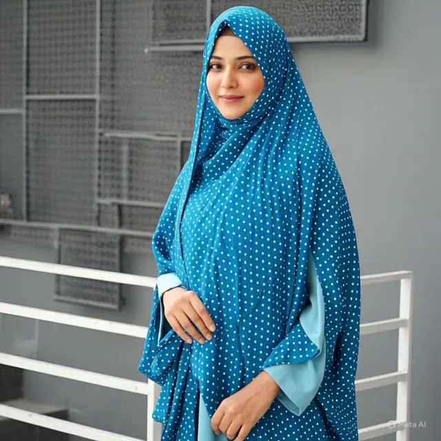 5 Model Gamis Motif Polkadot untuk Gaya Retro hingga Kasual, Jadi Tren Muda Masa Kini (created by AI)