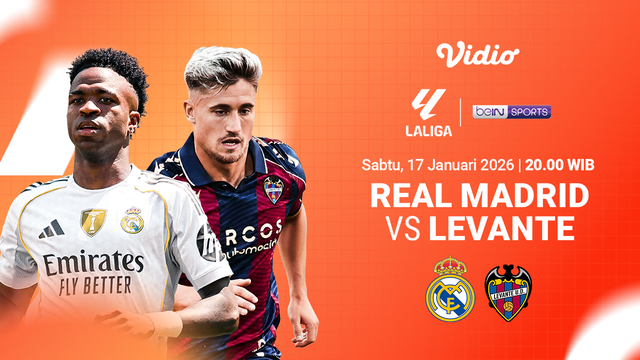 Saksikan Real Madrid vs Levante eksklusif di Vidio. (dok. vidio.com)