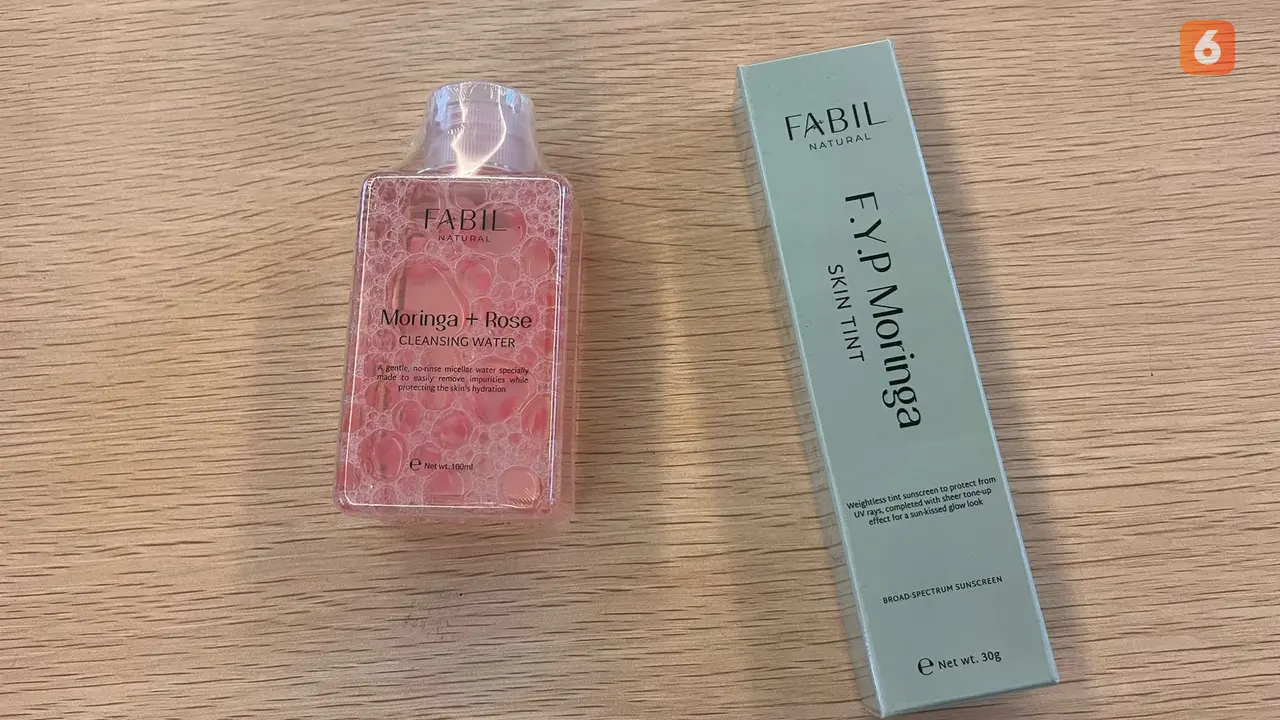 Review: Moringa Skin Tint dan Rose Cleansing Water Fabil Natural, Perlindung Sinar UV Sekaligus Serum. (Dok: Liputan6.com/dyah)