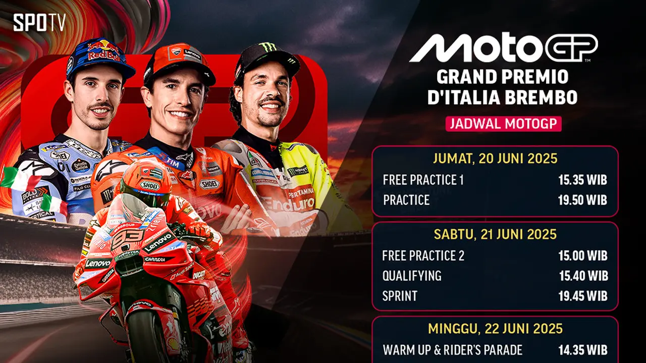 Link Live Streaming MotoGP 2025 Gran Premio d’Italia Brembo di Vidio Akhir Pekan Ini