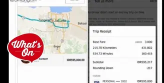 Seorang pengguna jasa taksi online kaget begitu menerima sms tagihan sebesar Rp 595.000, padahal ia naik dari Setiabudi tujuan ke Kasablanka. 