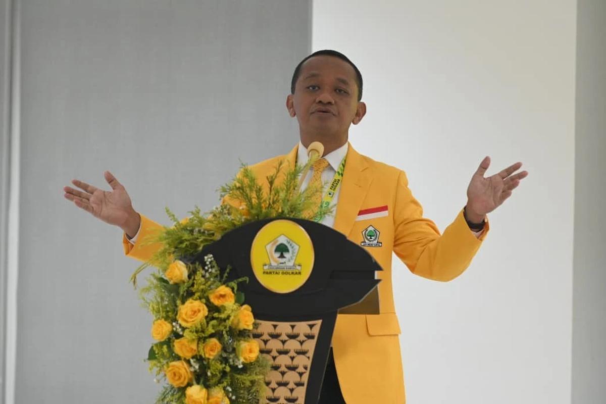 Ketua Umum Partai Golkar Bahlil Lahadalia saat Rapimnas Golkar di Kantor DPP Golkar