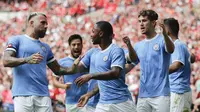 Selebrasi pemain Manchester City di Community Shield 2019 (AP)