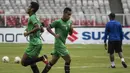 Pemain Timor Leste, Nidio Ricardo, berlari saat latihan di SUGBK, Jakarta, Senin (12/11). Latihan ini persiapan jelang laga Piala AFF 2018 melawan Timnas Indonesia. (Bola.com/Vitalis Yogi Trisna)