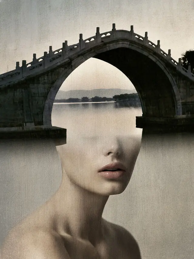 Double Exposure Wajah dan Alam
