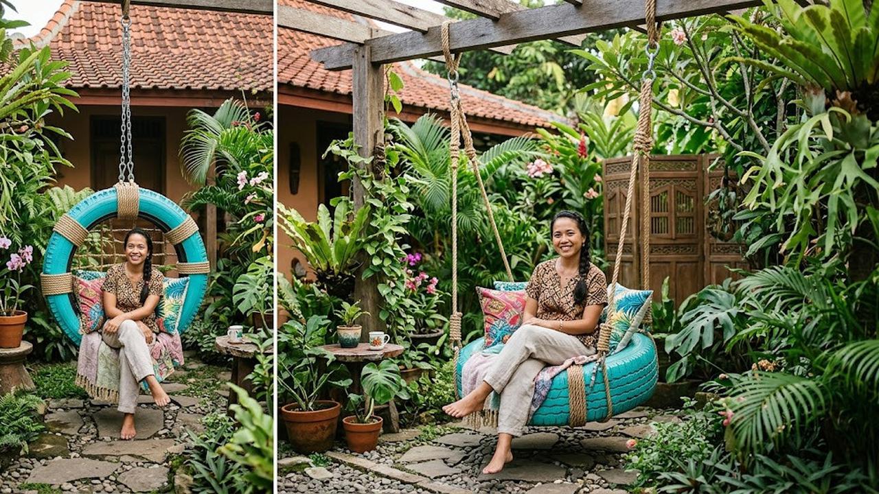 9 Ide Memanfaatkan Ban Bekas Menjadi Kursi Taman Unik, Sulap Limbah Jadi Furnitur