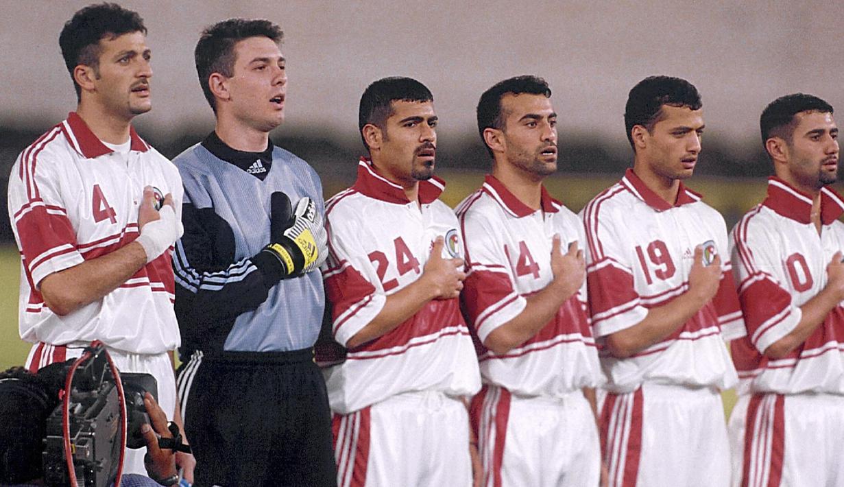 Timnas Yordania - Nasib apes menimpa Timnas Yordania di kompetisi WAFF Championship atau kompetisi antara negara di  Asia Barat. (AFP/Karim Jaafar)