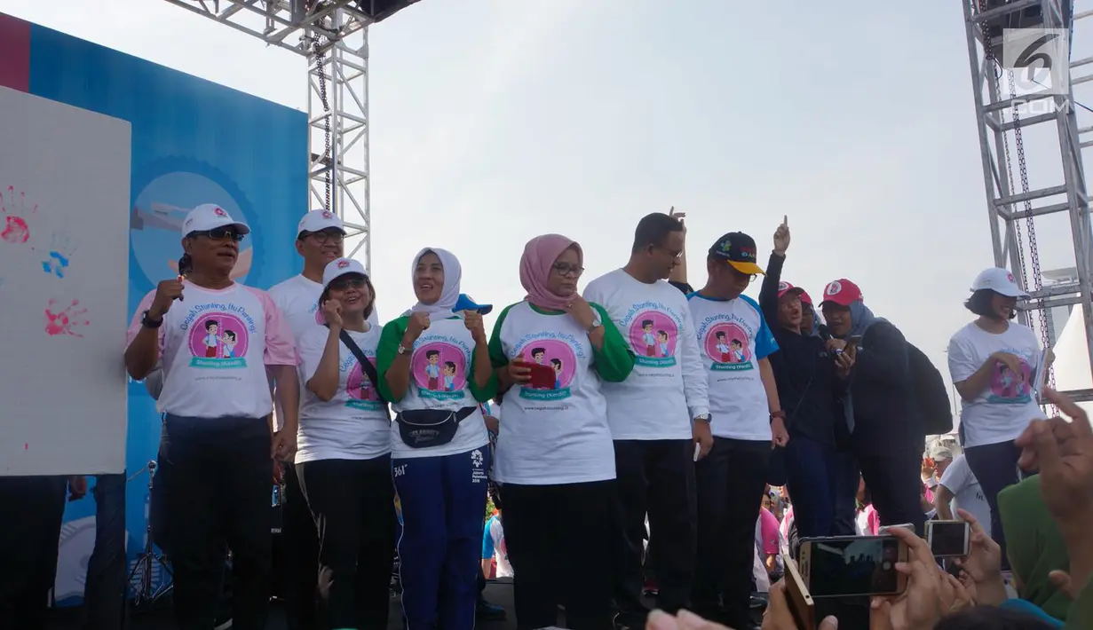 Kepala Staf Kepresidenan Moeldoko saat Kampanye Nasional Pencegahan Stunting di Jakarta, Minggu (16/9). Stunting merupakan penyakit gizi kronis. Penyebabnya kurangnya asupan gizi dalam jangka waktu panjang. (Liputan6.com/Pool/Kepala Staf Kepresdinan)