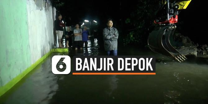 VIDEO: Tanggul Jebol Ratusan Rumah di Depok Terendam Banjir