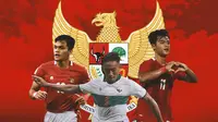 Timnas Indonesia - Ilustrasi Rachmat Irianto, Rizky Ridho, Pratama Arhan (Bola.com/Adreanus Titus)