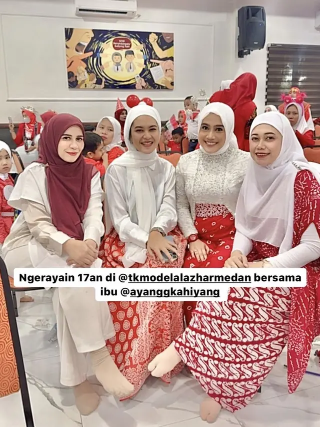 Tampilan Kahiyang Ayu saat Perayaan 17 Agustusan di Sekolah Anaknya.