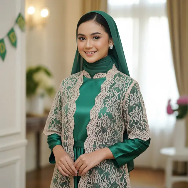 Outer Lace Transparan dengan Inner Satin (Gemini AI)