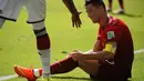  Cristiano Ronaldo gagal menjadi bintang saat kontra melawan Jerman, Senin (16/6/2014) ( AFP Photo/FABRICE COFFRINI)