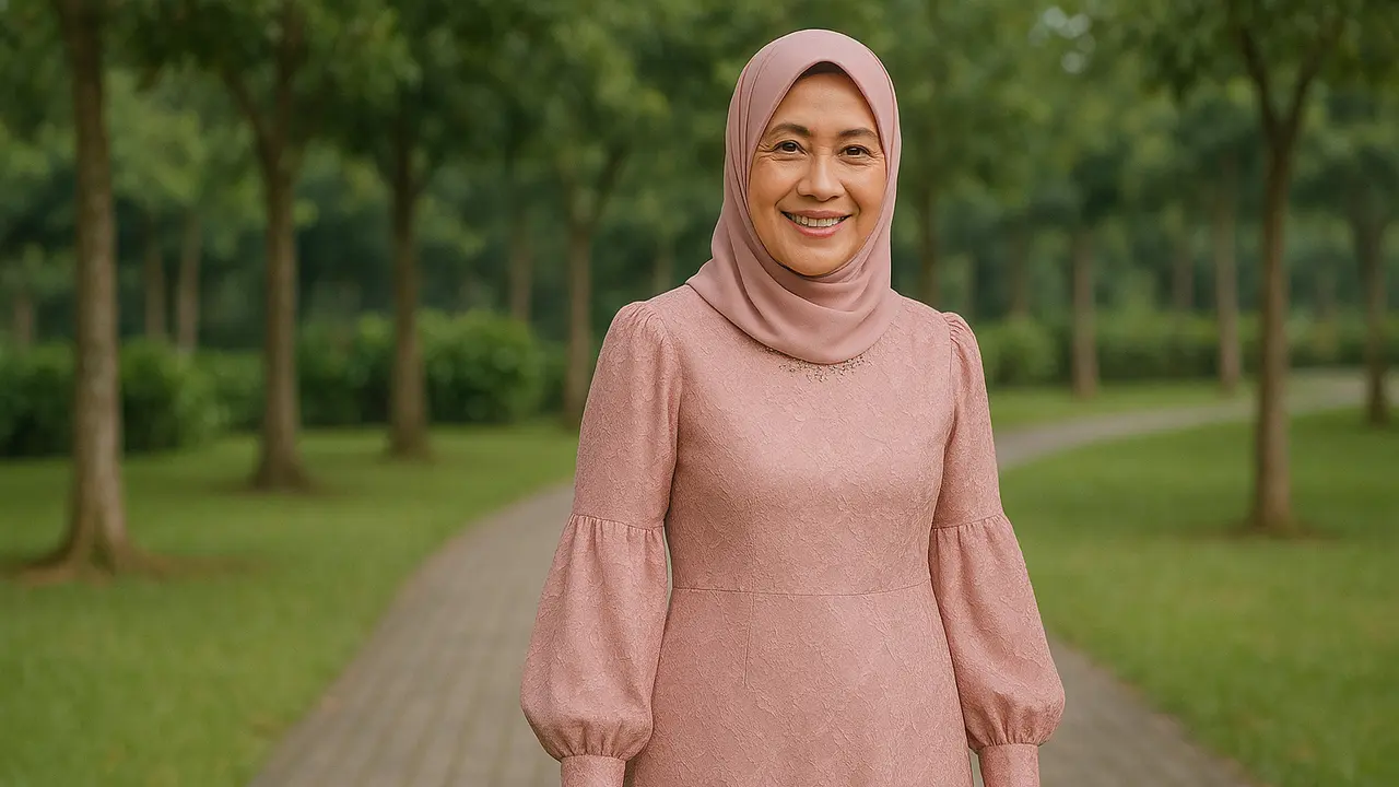 12 Model Gamis Brokat Warna Pastel yang Trendi di 2025, Tampilan Ibu Usia 50-an Jadi Awet Muda
