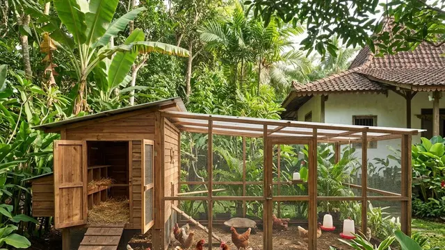 Kandang Kombinasi Indoor dan Outdoor (Coop & Run)