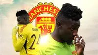 Manchester United - Ilustrasi Andre Onana yang lesu di MU (Bola.com/Adreanus Titus)
