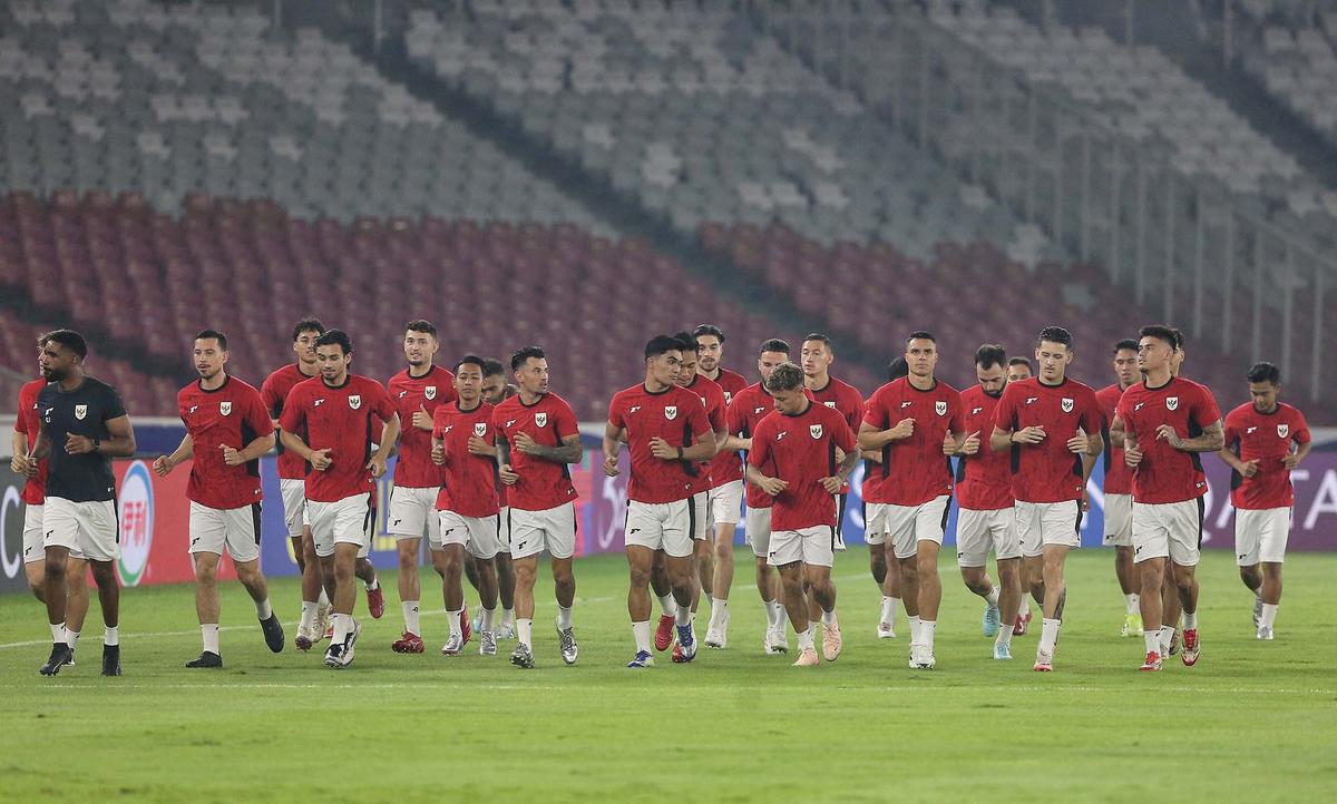 FOTO: Latihan Terakhir Timnas Indonesia Jelang Laga Melawan China
