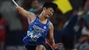 Atlet Chinese Taipei, Li Huijun tampil pada Final Lempar Lembing Putri Asian Games 2018 di Stadion Utama Gelora Bung Karno, Jakarta, Selasa (28/8). (ANTARA FOTO/INASGOC/Afriadi Hikmal/mes/18)