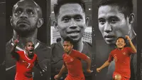 Timnas Indonesia - Boaz Solossa, Andik Vermansah, Evan Dimas (Bola.com/Adreanus Titus)