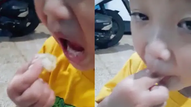 Tak seperti kebanyakan anak seumurannya, bocah ini sangat menyukai makanan pedas.
