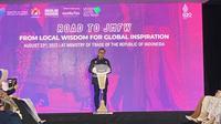 Menteri Perdagangan Zulkifli Hasan pada acara Road to Jakarta Muslim Fashion Week (JMFW) 2023, Fashion Show & Dialog bertajuk "From Local Wisdom to Global Inspiration" yang berlangsung di Kantor Kementerian Perdagangan, Jakarta Pusat Selasa (23/8/2022).