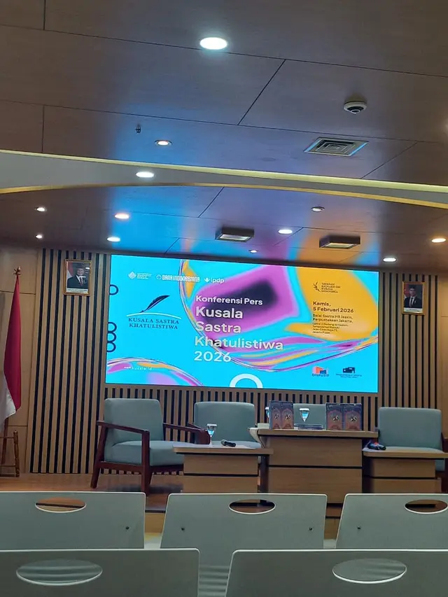 Ruang Konferensi Pers Kusala Sastra Khatulistiwa 2026