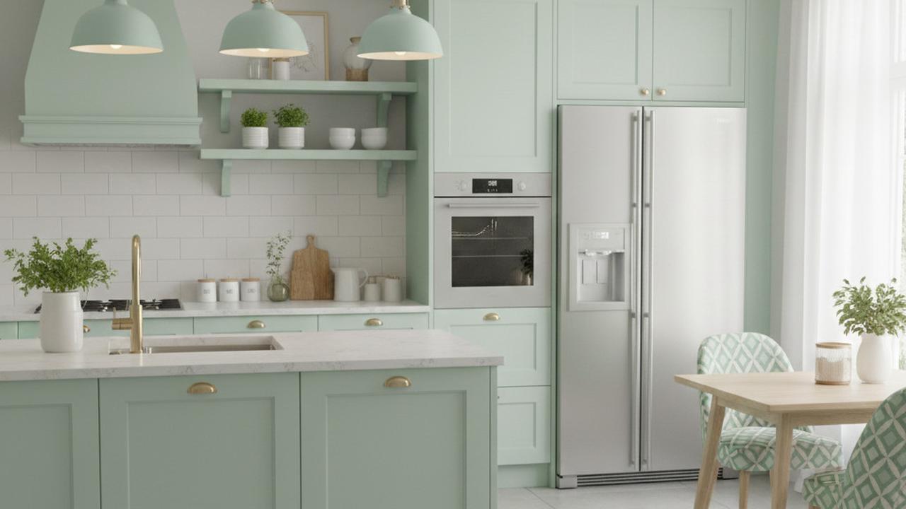 Cat Dapur Warna Pastel Mint