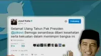 Para netizen menyampaikan ucapan selamat ulang tahun kepada Presiden Jokowi melalui jejaring sosial.