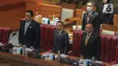 Wakil Ketua DPR Sufmi Dasco Ahmad (tengah), Rachmad Gobel (kiri), dan Lodewijk Freidrich Paulus (kanan) memimpin Rapat paripurna ke-17 Masa Persidangan III Tahun Sidang 2022-2023 di Kompleks Parlemen, Senayan, Jakarta, Kamis (16/2/2023). Rapat Paripurna tersebut dalam rangka penutupan Masa Persidangan III Tahun Sidang 2022-2023. (Liputan6.com/Faizal Fanani)