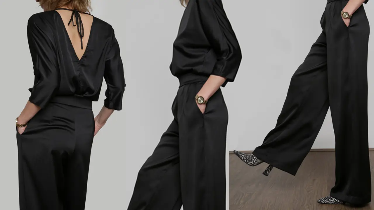 Ilustrasi wide legged trousers outfit