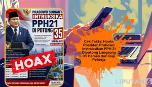 Cek Fakta: Hoaks Presiden Prabowo Instruksikan PPH 21 Dipotong Langsung 35 Persen dari Gaji Pekerja