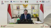 Menteri Koordinator Bidang Perekonomian (Menko Perekonomian) Airlangga Hartarto dalam Puncak Acara Gerakan Nasional Bangga Buatan Indonesia LAGAWIFEST 2022, di Lampung, Kamis (23/6/2022).
