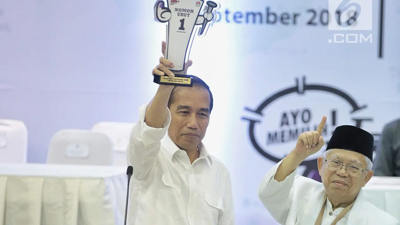 Gaya Pidato Jokowi-Ma'ruf dan Prabowo-Sandi Usai Dapat Nomor Urut
