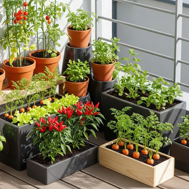 Kebun sayur di teras rumah (Image by Gemini AI)