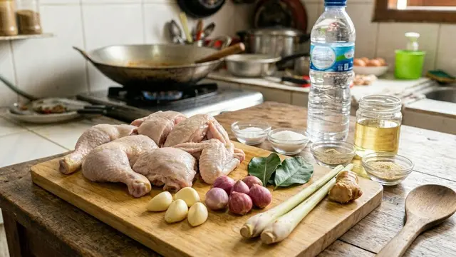 Membuat Ayam Pop Tanpa Air Kelapa