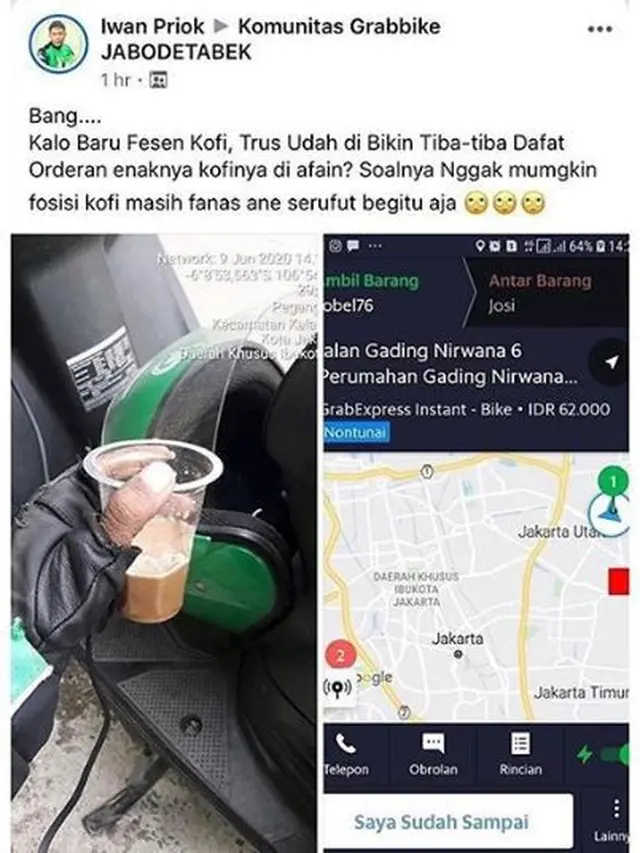 6 Status Facebook Nyeleneh Ojek Online Ini Bikin Ketawa Geli