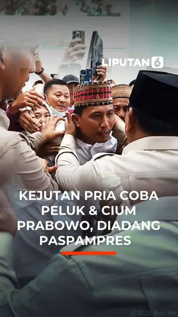 Kejutan Pria Coba Peluk & Cium Prabowo,Diadang Paspampres