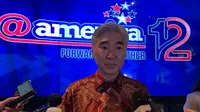 Duta Besar AS untuk Indonesia Sung Y. Kim dalam acara ulang tahun ke-12 @america di Pacific Place, Kamis (15/12/2022). (Liputan6.com/Benedikta Miranti)
