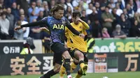 Delle Alli menjadi pahlawan kemenangan Tottenham Hotspur ketika mengalahkan Wolverhampton Wanderers 1-0 pada pekan kedua Premier League di Molineux Stadium, Minggu (22/8/2021).  (AP/Rui Vieira).