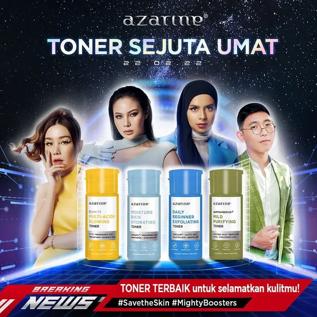 Michi Momo, Vinna Gracia, Dilla Jaidi dan Avan The Love memperkenalkan toner bertajuk Toner Sejuta Umat (https://www.instagram.com/p/CaCcnP3vKXl/)