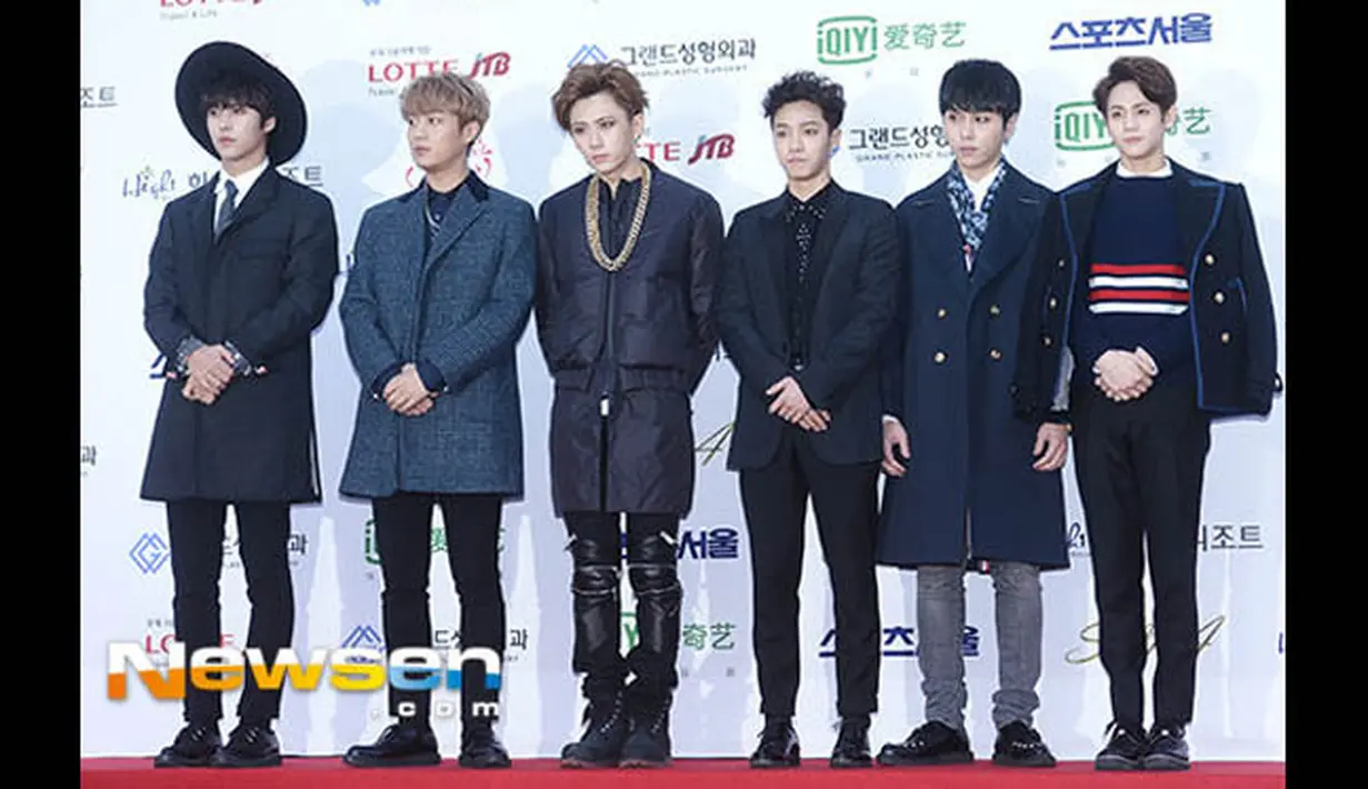 Boy group B2ST berpose di red carpet acara Seoul Music Awards 2015, Korea, Kamis (22/1/2015). (mwave.interest.me)
