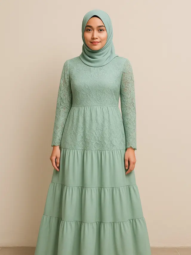 Gamis Brokat Rempel Bawah (Foto: ChatGPT)