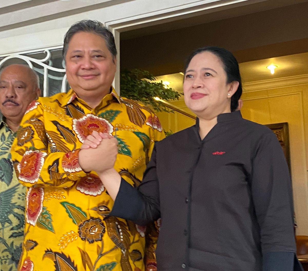 Ucapan Airlangga disambut Puan Maharani. Dia berharap, Partai Golkar dan PDI Perjuangan bisa menjalin koalisi pada Pemilu 2024.