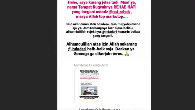 Unggahan suami Indadari